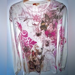 Forever 21 Small Butterfly Long Sleeve Shirt